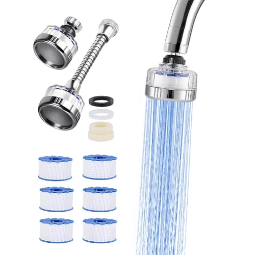 Feriany Filtro de Agua para, Filtro de Grifo, Filtros de Grifo Giratorios de 360°, Purificador, Filtración de Grifo para el Hogar, Baño y Cocina