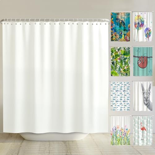 arteneur® - Duschvorhang Weiss - Anti-Schimmel Duschvorhänge 240x200 - Recycelt mit Öko-Tex Standard 100 - Beschwerter Saum, Blickdicht, Wasserdicht, Waschbar, 16 Ringe & E-Book