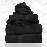 Superior 900 Gram Egyptian Cotton 6-Piece Towel Set, Black