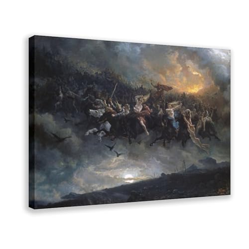 The Wild Hunt of Odin toile artistique de Peter Nicolai Arbo pour inspirer votre esprit