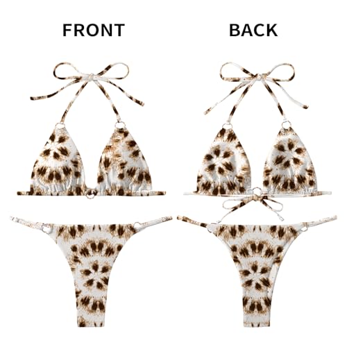 Image of MIKETAI Sexy Bikinis for Women 2 Piece Bikini Spaghetti Strap Swimsuits Solid Color Bathing Swimwear Triangle Bathing Suit