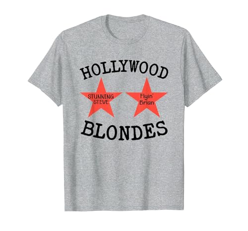 Hollywood Blondes Funny Stars Writting Text T-Shirt, Men, Heather Grey, 6X-Large