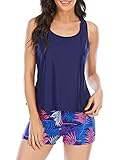 Century Star 3 Piece Athletic Tankini Swimsuit for Women Sport Swimwear With Swim Tank Top With Bra...