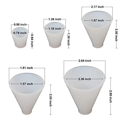 Gyhtoo Candle Molds Silicone 5 Pcs Cone Candle Molds For Candle Making Silicone Cone Pillar Resin Mold For Ring Holder Homemade Candle Making Supplies Wax Melt Molds Concrete Candle Beeswax Mould #TOP4