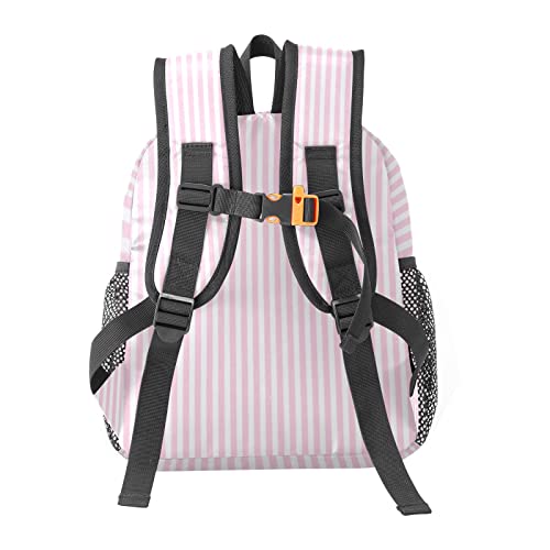 Gymnastic Striped Pink Personalized Kids Toddler Backpack for Boys Girls ,Custom Mini School Backpack Bags Kindergarten, 10''(L) x 4''(W) x 12''(H)3