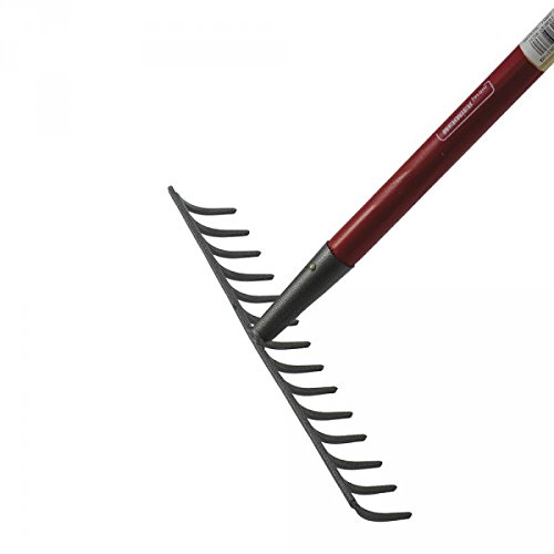 Râteau de jardin 14 dents cintrées - Avec manche bois 1,5 m