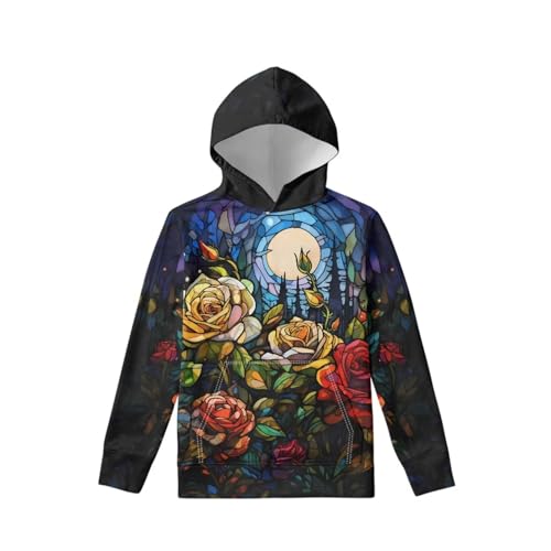 Talayituse Hoodies for Girls Boys Youth Kids Lightweight Hooded Pullover Long Sleeve Sweatshirts Jacket Tops with Pocket