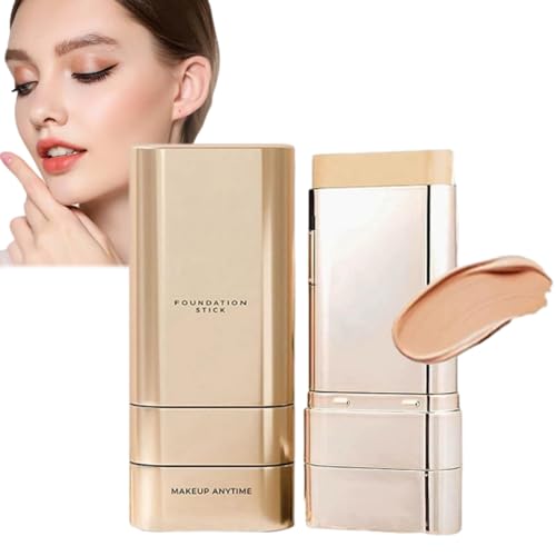 Vivien Beauty 2 In 1 Foundation Stick With Brush, Multi-Use Double Head Foundations Make Up Sticks, Brightens, Hydrates, Natural Finish Makeup, For All Skin Types (Natural color)