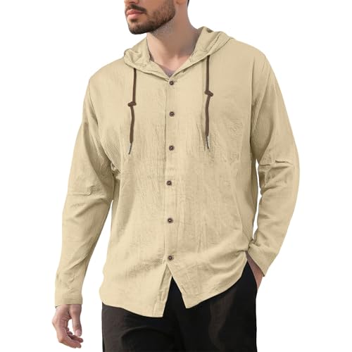 Chemise à capuche homme unie à manches longues et coupe régulière