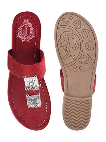 Image of Shoetopia Ethnic Jewel Detailed Flats For Women & Girls