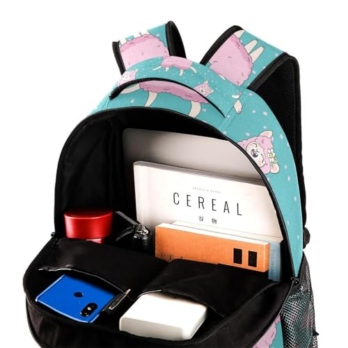 Sac à dos d'école grand format rose clair avec compartiment ordinateur portable