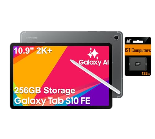 Image of SAMSUNG Galaxy Tab S10 FE AI Android Tablet (10.9 inch 2K+ 90Hz Touchscreen, 8-Core, 8GB RAM, 256GB Storage (128GB+128GB SD Card)), S Pen, 20-Hr Long Battery Life, 13MP+12MP Cameras (Renewed)