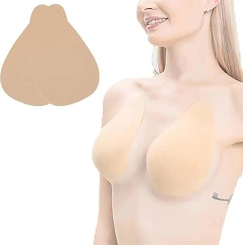 Ermaoo Invisible Breast Lift Tape, Strong Stickiness, Hypoallergenic, Waterproof, Comfortable Adhesive Bra for Strapless, Backless, Low-Cut Dresses, Wedding/Party Wear (m) Beige