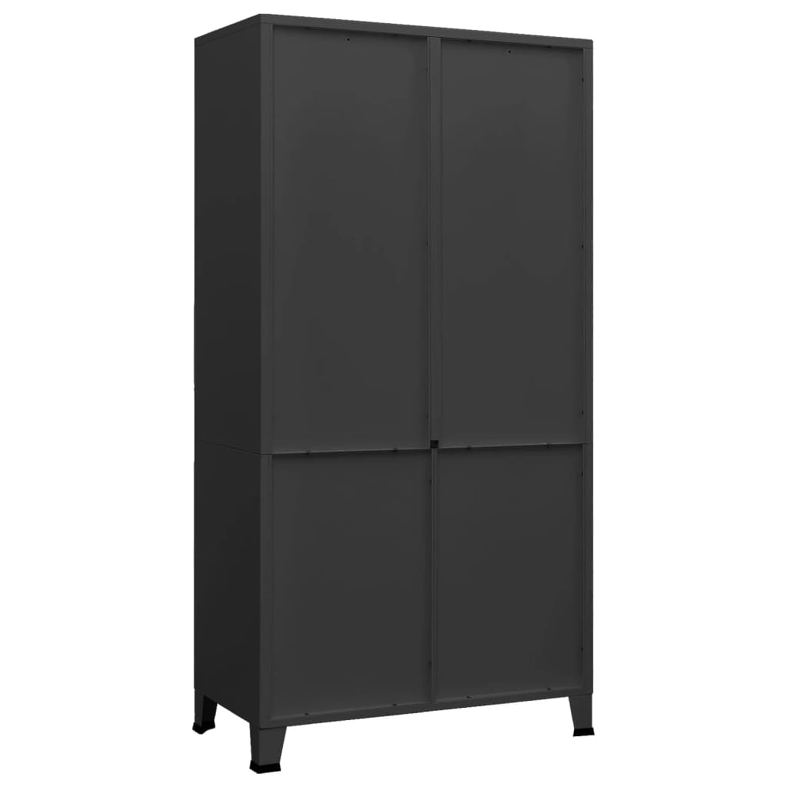 BAZZI Aktenschrank, Büroschrank, Büroschrank, Industrieschrank, schwarz, 90 x 50 x 180 cm aus Metall