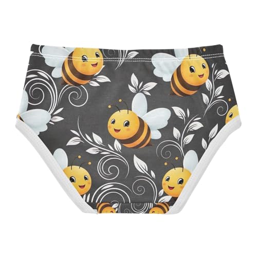 Cute Cartoon Bees White Wings Toddler Girls Panties, Kids Underwear, 2T–8 Years2