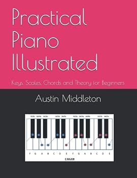 Paperback Practical Piano Illustrated: Keys, Scales, Chords and Theory for Beginners Book