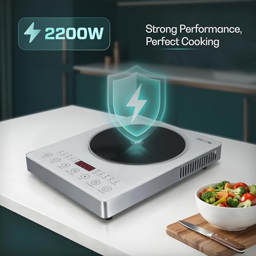 Image of iBELL CLOUD390 Infrared Cooktop 2200W - Works with All Types of Cookware, Adjustable Temperature Control, Energy-Efficient Heating, Durable Strong Handles, Portable Electric Cooking Stove, White