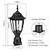 FUDESY Outdoor Post Lights, Electric Exterior Lamp Post Light Fixture with Pier Mount Base, LED Bulb Included, Anti Corrosion Black Plastic Materials, Pole Lanterns for Garden, Patio, Pathway