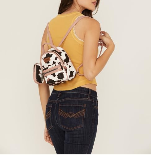 Image of Montana West Wrangler Mini Backpack Cute Cow Print Backpack Purse for Girls and Women, Pink WG133-8600PK