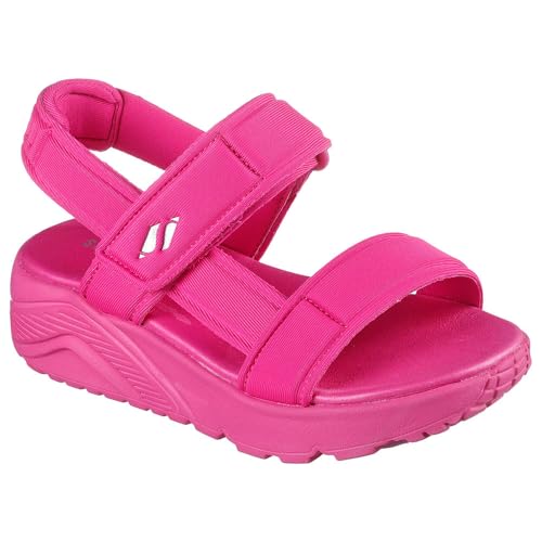 Skechers Fille Uno Lite Sandal-Sunny Stand Basket, Rose Vif, Rose Vif, 4 Big Kid