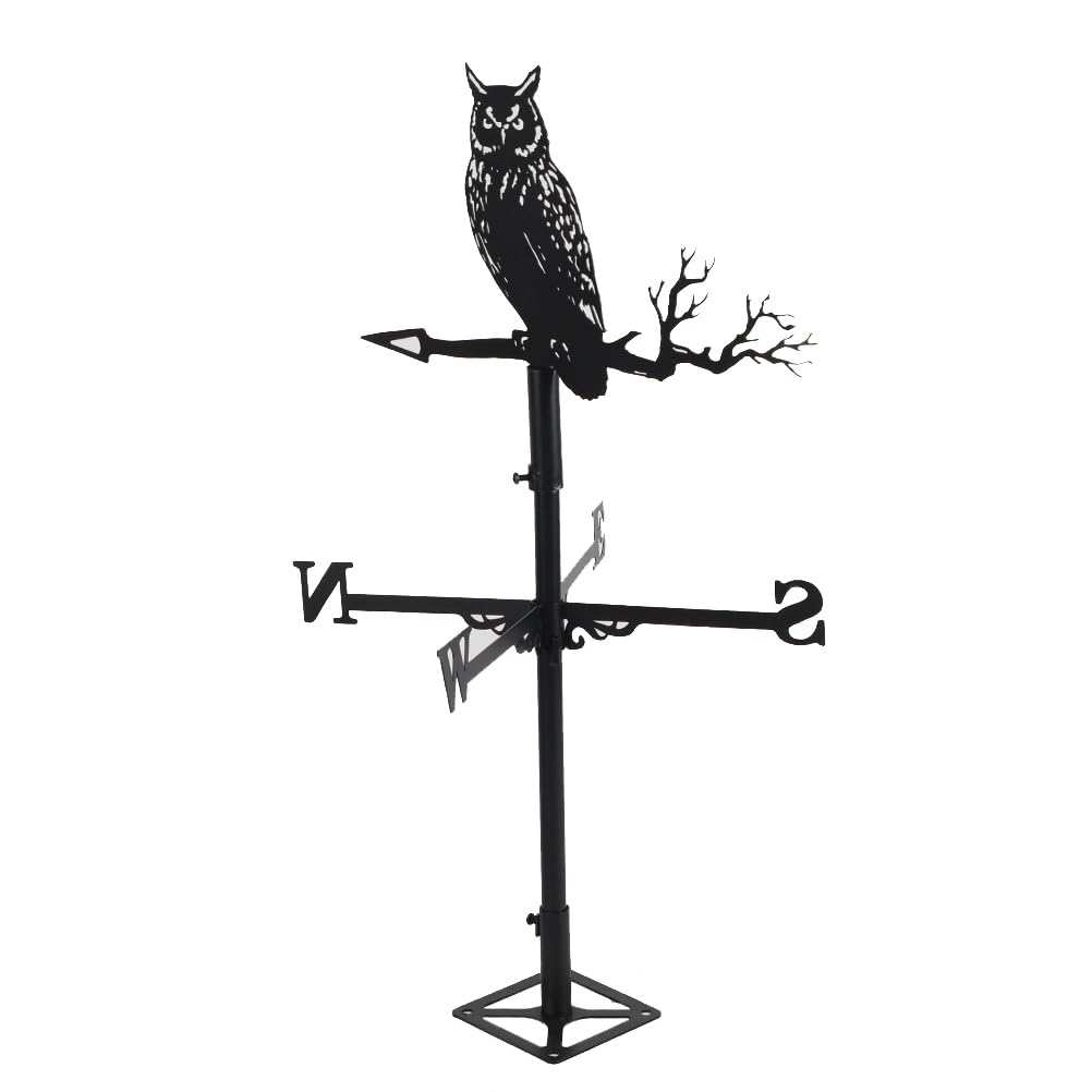 lihsong Stainless Steel Weather Vane D urable Retro Farm Scene Garden Stake Weather Vane Professional Measuring Tools (owl)