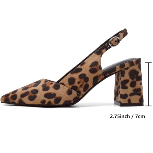 Image of Mostrin Kitten Heels for Women Slingback Pointed Closed Toe Heels Women's Pumps Shoes for Wedding, Party, Commuting