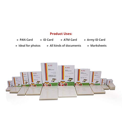 Image of VMS Deluxe Thermal Laminating Pouch Film 125 Microns (225 x 310 mm) Set of 1 (100 Lamination Pouch), 125 Micron
