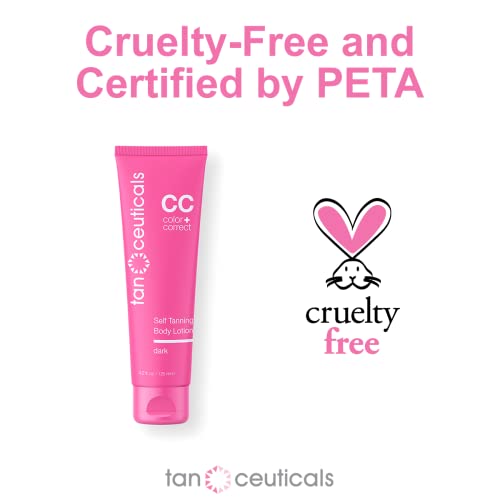 Tanceuticals #1 Rated Self Tanner - Cc Self Tanning Lotion For Body Gives Natural, Long Lasting Sunless Tan - Fresh Coconut Scent And Full Of Healthy Cosmeceuticals - Easy To Apply - Dark 4.2 Oz #TOP5