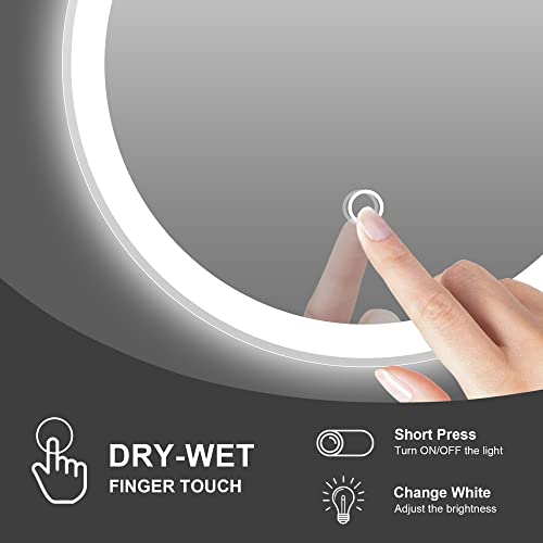Starlead Round 32 Inch Circle Bathroom Mirror, Wall Mounted Vanity Mirror, Dimmable Touch Sensor, Anti-Fog, Illuminated Led Lighted Makeup Mirror With Bluetooth Speaker #TOP1