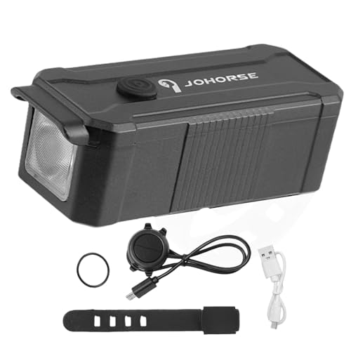 Suphyee Luces para bicicletas para conducción nocturna, luces para bicicletas delanteras y traseras,Linterna para bicicletas Luz recargable para bicicletas con bocina | Faro ajustable para bicicletas,