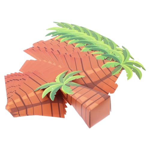 SHOWERORO 10pcs Palm Tree Candy Box Hawaiian Party Decorations Gable Boxes for Wrapping Portable Party Supplies