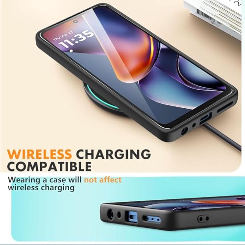 Image of DIZORO Microfiber Candy Case for Motorola Edge 60 Pro 5G Smooth Touch Cushion Liquid Soft Silicone Gel Rubber Phone Cases Non-Slip Full Body Protective Shockproof Back Cover - Black