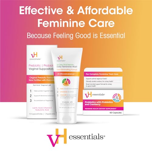 vH Essentials Probiotics for Women with Prebiotics, Cranberry & Vitamin C - 60 Capsules (30 Day Supply) - Women's Probiotics Support Gut Balance, Feminine Health & Urinary Tract Health for Women