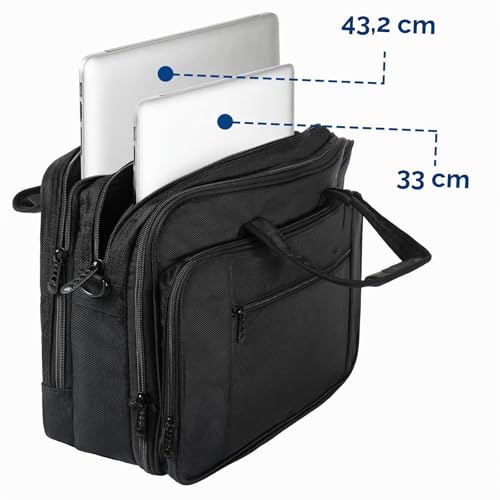 17 Zoll Laptop Tasche, Business Aktentasche für Männer Frauen Große wasserdichte Laptop Schulter Umhängetasche Für 17 Zoll Laptop, erweiterbare multifunktionale Computertasche für Männer Frauen