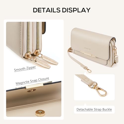 Roulens Klein Handy Umhängetasche,Damen Kleine Umhängetasche, Veganes Leder Crossbody Schultertasche Reisepass Handytasche mit Kartenschlitz Verstellbar Abnehmbar Schultergurt