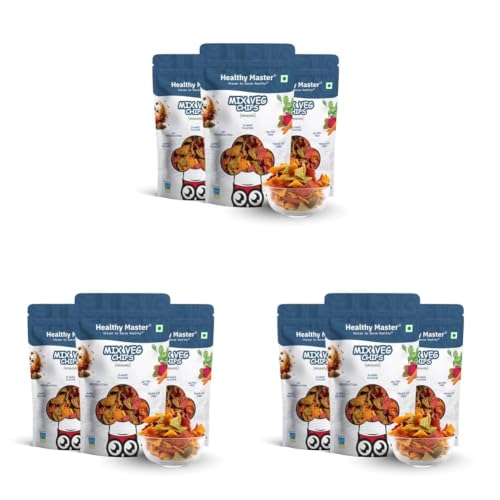 Image of Healthy Master Mix Vegetable Chips Combo 300g (100g Each) Pack of 9 | Light & Crispy | High Protein Chips | Gluten-Free | No Maida, No Palm Oil | Low-Calorie | Healthy Snacks for Adults & Kids