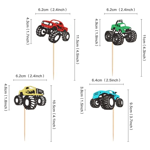 Keaziu 24 Pack Truck Car Cupcake Toppers Monster Car Theme Birthday Party Decorations Baby Shower For Boys Girls Cake Decorations For Kids Birthday Party Decorations Supplies thumb #5