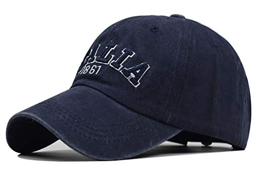 INOGIH Italia-Embroidered Unisex Washed-Baseball Cap Cotton-Dad Hat Adjustable (Navy)