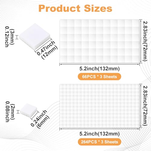 Ancirs AN7766C1 6 Sheets Foam Squares, 990Pcs Double-Sided Self Adhesive Dots, Precut Squares Strips, Foam Tape Sticky Dots thumb #1