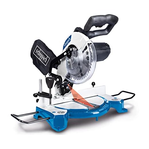 SCHEPPACH HM80L Sierra Ingletadora circular Deslizante con Preciso Ajuste de Angulo hasta 45º y 1500W de Potencia, Azul