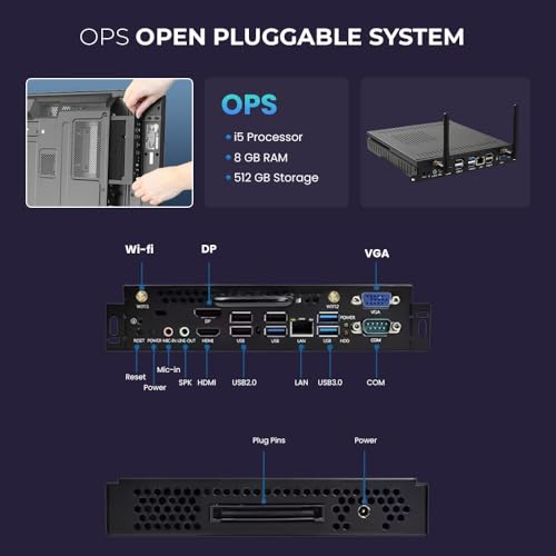 Image of 65 Inch All in One Interactive Smart Board 3840X2160 Pixel 4K UHD Display and Dual Operating System Android and Windows Version WritePro for Office, School