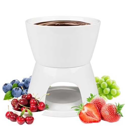 Service à fondue au chocolat en céramique avec...