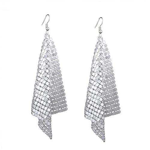 Ruluti Mesh Grid Orecchini delle Donne Paillettes