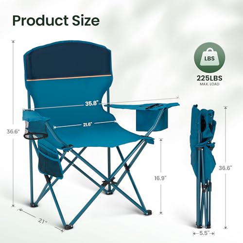 HIGH POINT SPORTS Campingstuhl Faltbar 2er Set bis 102kg, Campingsessel – Ansicht 5