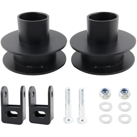 RiAiCiING 2" Front Leveling Kit Compatible with 2005-2023 Ford F250 F350 Super Duty 4WD, High-Strength Steel Coil Spring Lift Spacers & Shock Mount Extenders - Suspension leveling Kit Cover