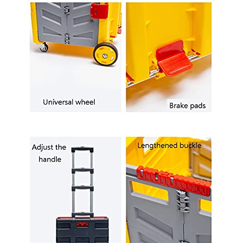 gbgymjm Einkaufswagen Zusammenklappbarer Einkaufswagen Auf Rädern Tragbarer Einkaufstrolley Handwagen Gepäckwagen Für… – Bild 3