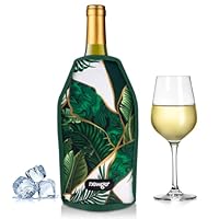 NEWGO Weinkühler Sektkühler Hülle Manschetten Flaschenkühler Kühlmanschette für Wein, Champagner, Flaschen, Wasserabweisender Stoff (Pflanzen)