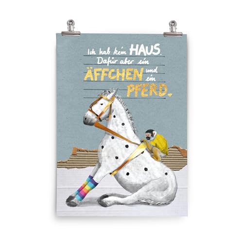 Will & Ruby Poster - Äffchen und Pferd, Kinderzimmer Poster, Pippi...