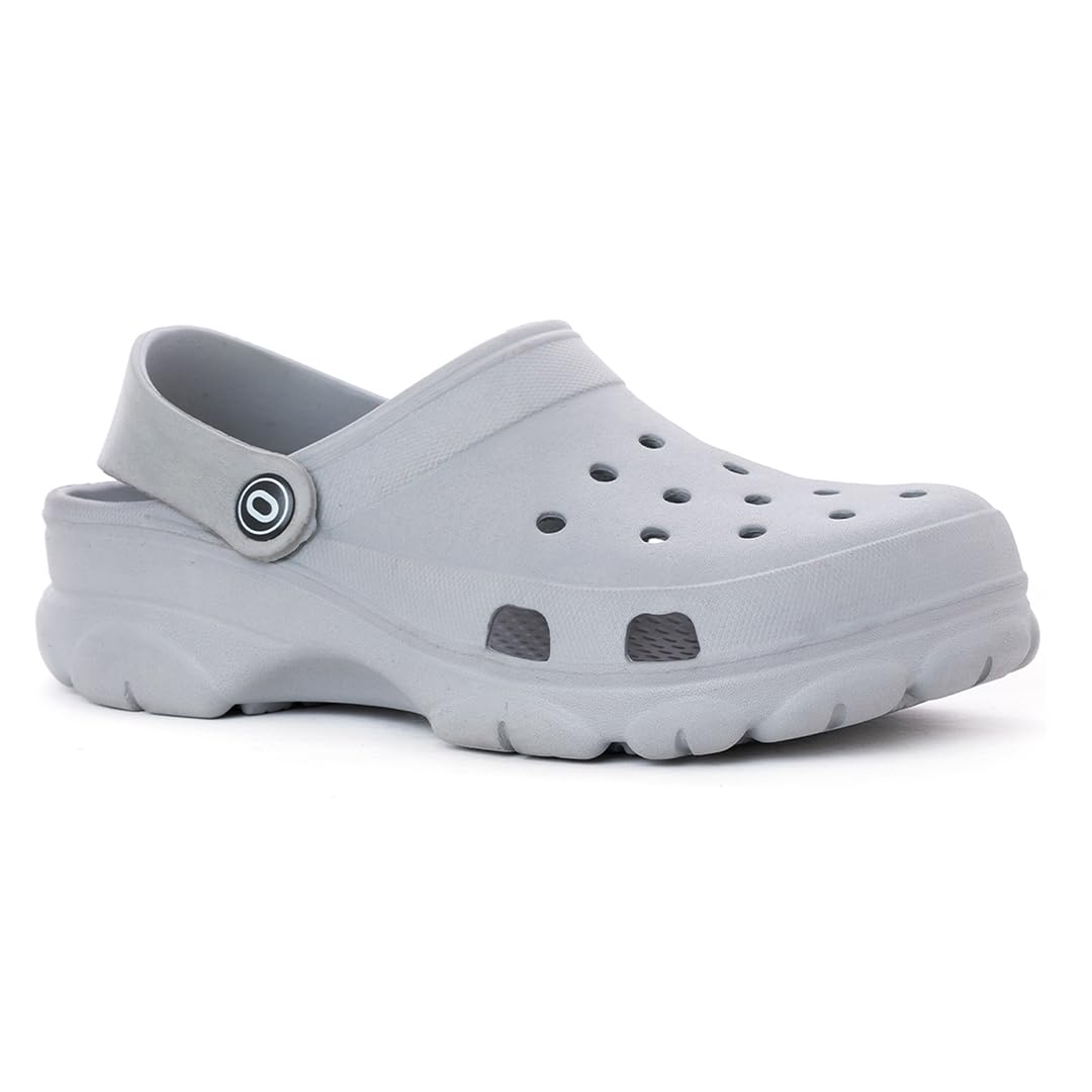 Khadim's 6780122 Stylish Lightweight Flexible Durable Soft Cushioned Outdoor Slip-On-Slingback Sandals | Floaters for Men Grey