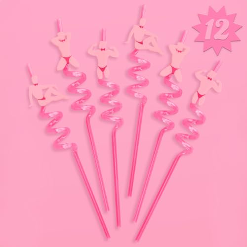 Set de 12 pitillos reutilizables color rosa miniatura 1